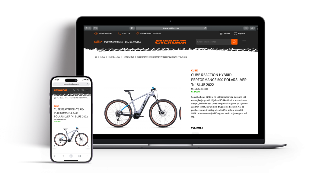 Izdelava spletne strani - Energija Bikes
